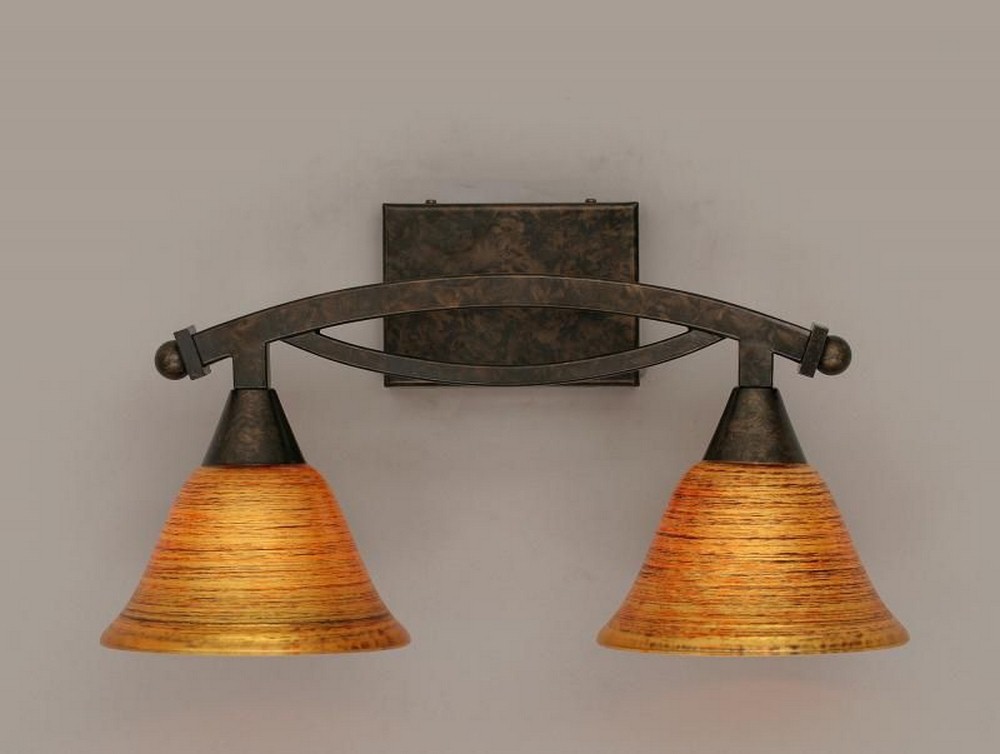 Toltec Lighting-172-BRZ-454-Bow - 2 Light Bath Bar-10 Inches Tall and 9.25 Inches Wide Bronze Firre Saturn Bow - 2 Light Bath Bar-10 Inches Tall and 9.25 Inches Wide