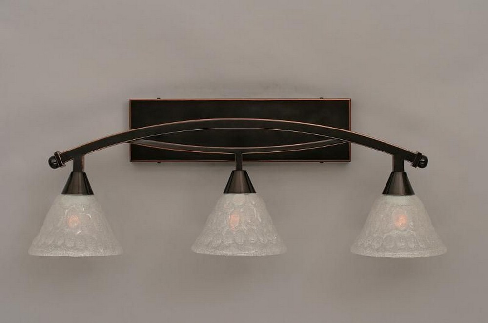 Toltec Lighting-173-BC-451-Bow - 3 Light Bath Bar-10.75 Inches Tall and 9 Inches Wide Black Copper Italian Bubble Bow - 3 Light Bath Bar-10.75 Inches Tall and 9 Inches Wide