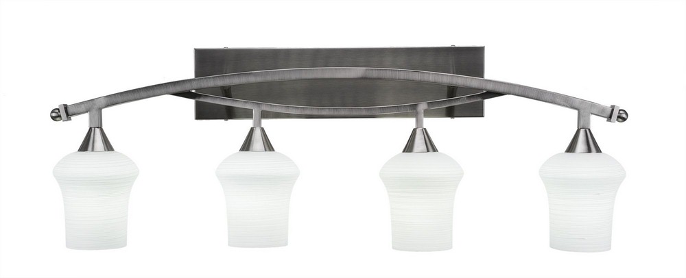 2766606 Toltec Lighting-174-BN-681-Bow - 4 Light Bath Bar- sku 2766606