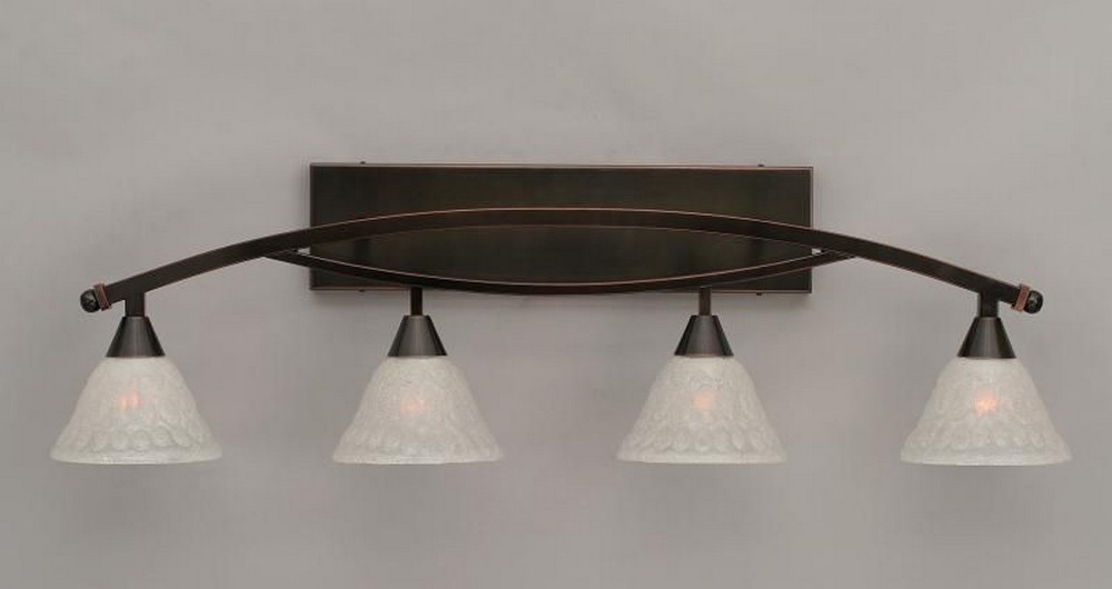 Toltec Lighting-174-BC-451-Bow - 4 Light Bath Bar-11.75 Inches Tall and 9.5 Inches Wide Black Copper Italian Bubble Bow - 4 Light Bath Bar-11.75 Inches Tall and 9.5 Inches Wide