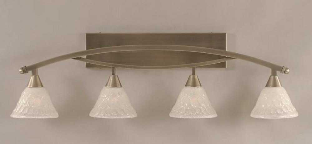 1091958 Toltec Lighting-174-BN-451-Bow - 4 Light Bath Bar- sku 1091958