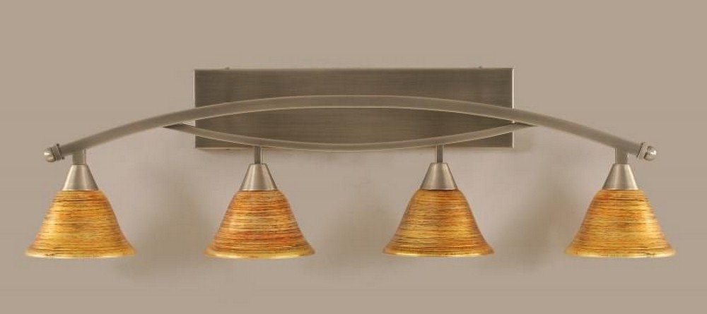 1091956 Toltec Lighting-174-BN-454-Bow - 4 Light Bath Bar- sku 1091956