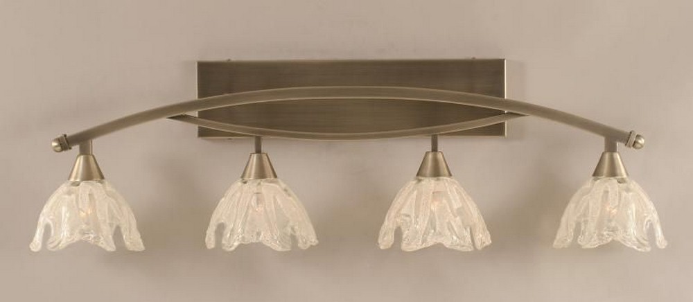 1092133 Toltec Lighting-174-BN-759-Bow - 4 Light Bath Bar- sku 1092133