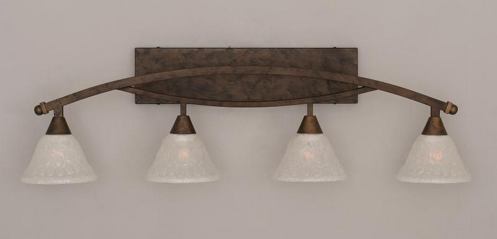 Toltec Lighting-174-BRZ-451-Bow - 4 Light Bath Bar-11.75 Inches Tall and 9.5 Inches Wide Bronze Italian Bubble Bow - 4 Light Bath Bar-11.75 Inches Tall and 9.5 Inches Wide