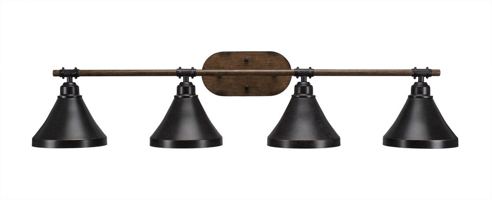 Toltec Lighting-1754-410-DG-Blacksmith - 4 Light Bath Bar-8.75 Inches Tall and 7 Inches Wide   Dark Granite Finish