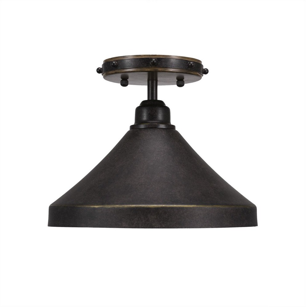 Toltec Lighting-1767-418-DG-Blacksmith - 1 Light Semi-Flush Mount-8 Inches Tall and 10 Inches Wide   Dark Granite Finish