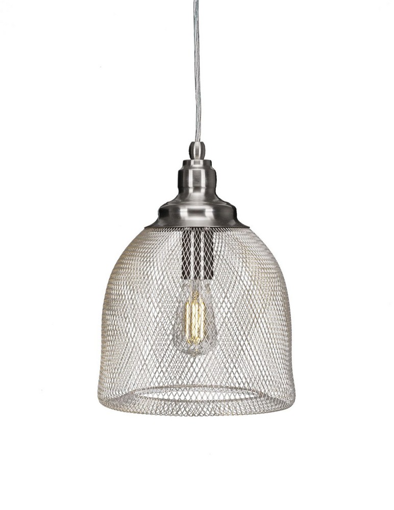 Toltec Lighting-1805-BN-LED18C-Plexus - 5W 1 LED Pendant-11.75 Inches Tall and 10.25 Inches Wide Brushed Nickel 2700 Copper Finish