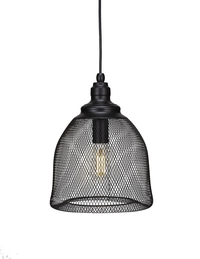 Toltec Lighting-1805-MB-LED18C-Plexus - 5W 1 LED Pendant-11.75 Inches Tall and 10.25 Inches Wide Matte Black 2700 Copper Finish