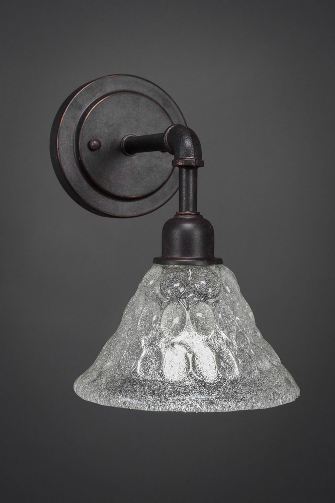 Toltec Lighting-181-DG-451-Vintage - 1 Light Wall Sconce-10.25 Inches Tall and 7 Inches Wide Dark Granite Italian Bubble Dark Granite Finish with Frosted Crystal Glass