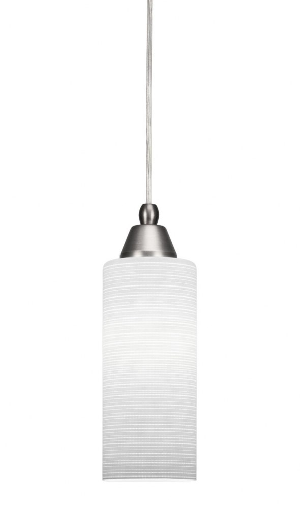 Toltec Lighting-22-BN-4091-Cord-1 Light Mini Pendant-4 Inches Wide by 11.5 Inches High   Brushed Nickel Finish with White Matrix Glass