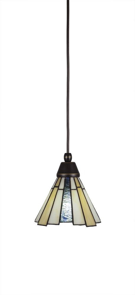 Toltec Lighting-22-DG-9335-Any - 1 Light Mini Pendant-7 Inches Tall and 7 Inches Wide Dark Granite Sequoia Art Dark Granite Finish with Chocolate Icing Glass