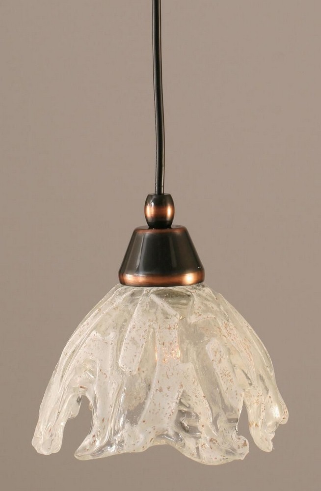 Toltec Lighting-22-BC-759-Any - 1 Light Mini Pendant-6.75 Inches Tall and 7 Inches Wide Black Copper Italian Ice Brushed Nickel Finish with Italian Ice Glass