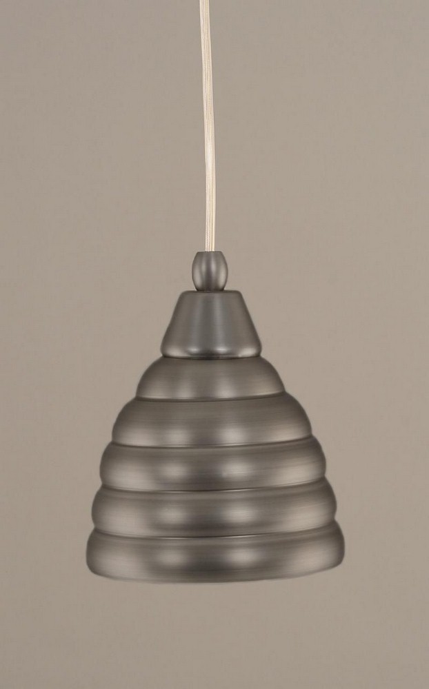 Toltec Lighting-22-BN-425-Any - 1 Light Mini Pendant-7.25 Inches Tall and 6 Inches Wide Brushed Nickel  Bronze Finish with Bronze Beehive Metal Shade