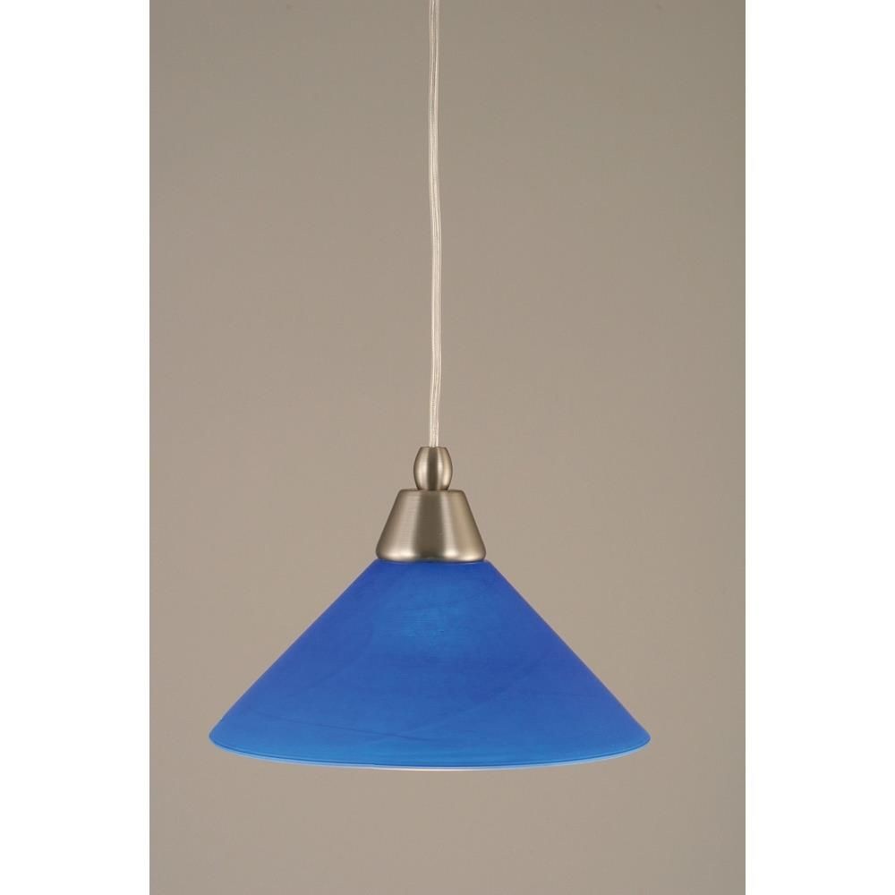 Toltec Lighting-22-BN-435-Any - 1 Light Mini Pendant-6.5 Inches Tall and 10 Inches Wide Brushed Nickel Blue Italian Bronze Finish with Italian Bubble Glass