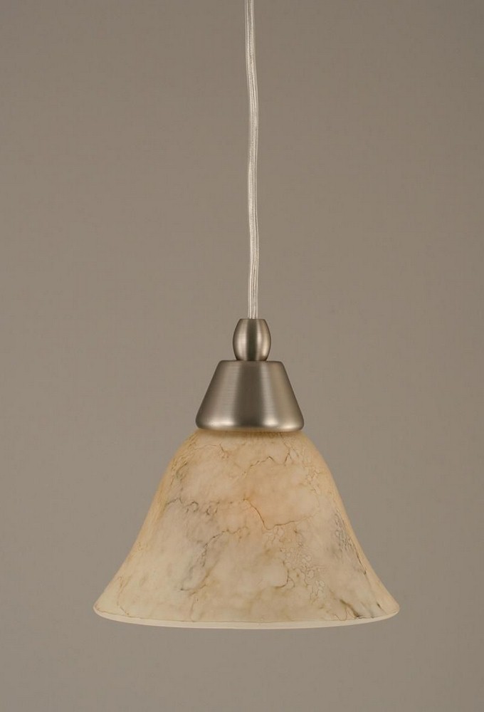 Toltec Lighting-22-BN-508-Any - 1 Light Mini Pendant-7.5 Inches Tall and 7 Inches Wide Brushed Nickel Italian Marble Bronze Finish with Firre Saturn Glass