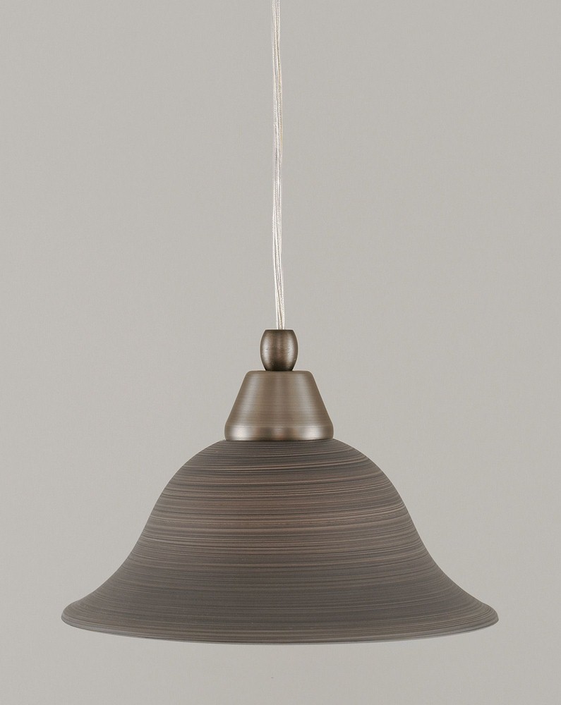 Toltec Lighting-22-BN-603-Any - 1 Light Mini Pendant-9.75 Inches Tall and 5 Inches Wide Brushed Nickel Gray Linen Matte Black Finish with Gray Linen Glass