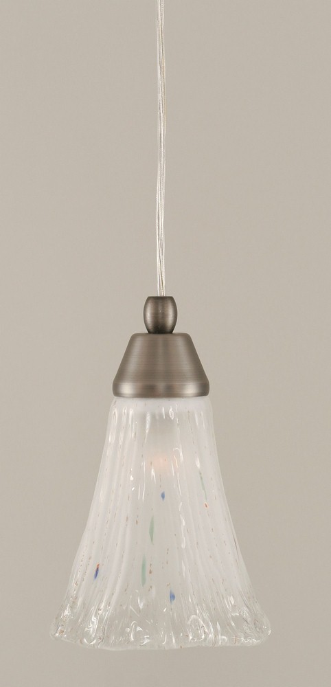 Toltec Lighting-22-BN-721-Any - 1 Light Mini Pendant-8.5 Inches Tall and 5.5 Inches Wide Brushed Nickel Frosted Crystal Any - 1 Light Mini Pendant-8.5 Inches Tall and 5.5 Inches Wide