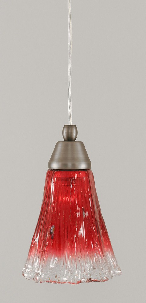 Toltec Lighting-22-BN-726-Any - 1 Light Mini Pendant-8.5 Inches Tall and 5.5 Inches Wide Brushed Nickel Raspberry Crystal Any - 1 Light Mini Pendant-8.5 Inches Tall and 5.5 Inches Wide