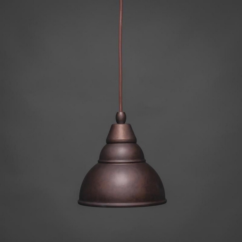 Toltec Lighting-22-BRZ-427-Any - 1 Light Mini Pendant-8 Inches Tall and 7 Inches Wide Bronze  Bronze Finish with Bronze Double Bubble Metal Shade