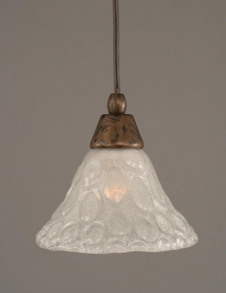 Toltec Lighting-22-BRZ-451-Any - 1 Light Mini Pendant-7.5 Inches Tall and 7 Inches Wide Bronze Italian Bubble Bronze Finish with Firre Saturn Glass