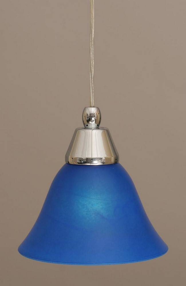 Toltec Lighting-22-CH-4155-Any - 1 Light Mini Pendant-6.25 Inches Tall and 7 Inches Wide Chrome Blue Italian Dark Granite Finish with Blue Italian Glass