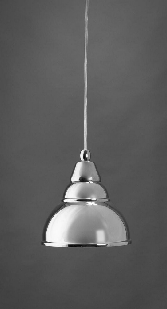 Toltec Lighting-22-CH-427-Any - 1 Light Mini Pendant-8 Inches Tall and 7 Inches Wide Chrome  Bronze Finish with Bronze Double Bubble Metal Shade