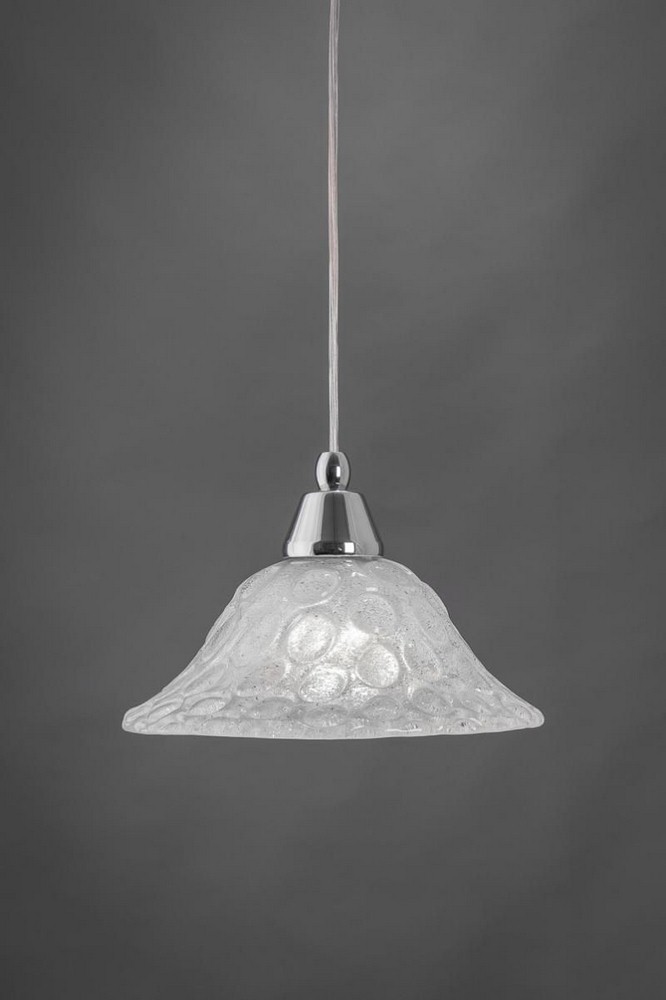 Toltec Lighting-22-CH-431-Any - 1 Light Mini Pendant-6.5 Inches Tall and 10 Inches Wide Chrome Italian Bubble Bronze Finish with Italian Bubble Glass