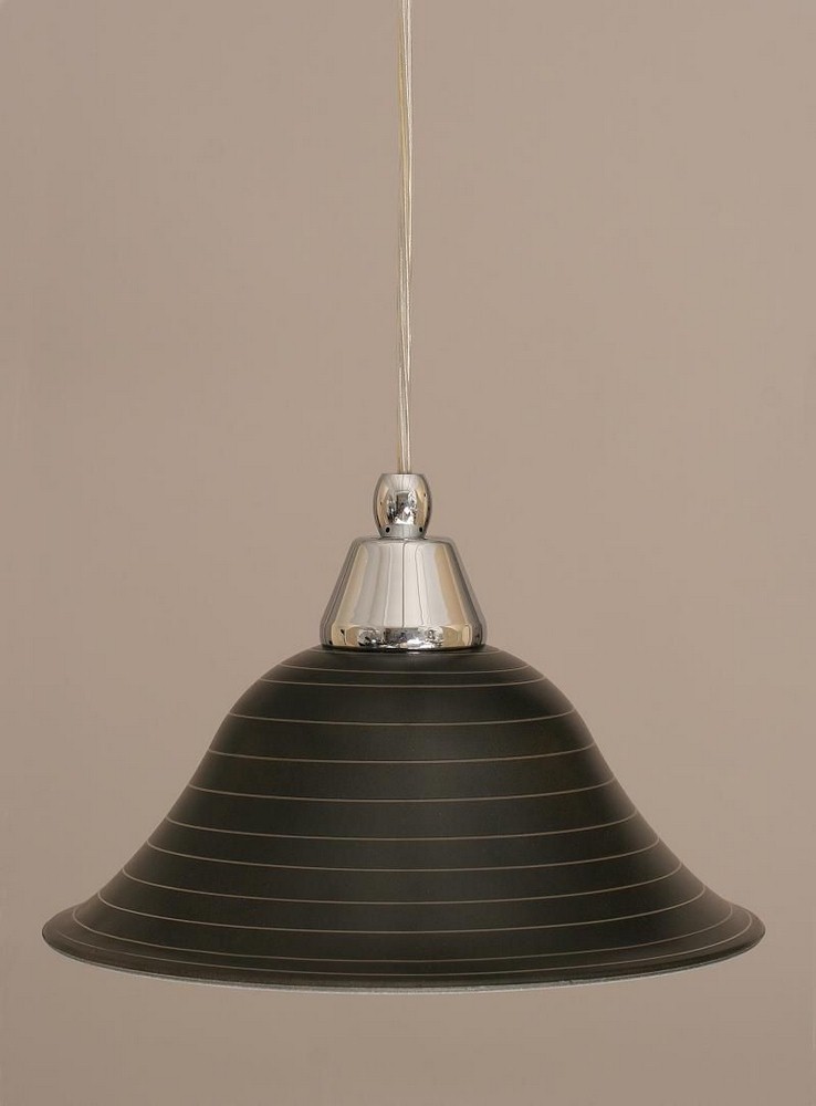 Toltec Lighting-22-CH-432-Any - 1 Light Mini Pendant-6.5 Inches Tall and 10 Inches Wide Chrome Charcoal Spiral Bronze Finish with Italian Bubble Glass