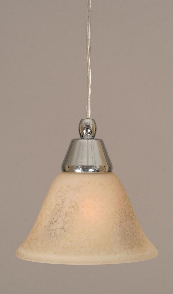 Toltec Lighting-22-CH-508-Any - 1 Light Mini Pendant-6.5 Inches Tall and 7 Inches Wide Chrome Italian Marble Brushed Nickel Finish with Frosted Crystal Glass