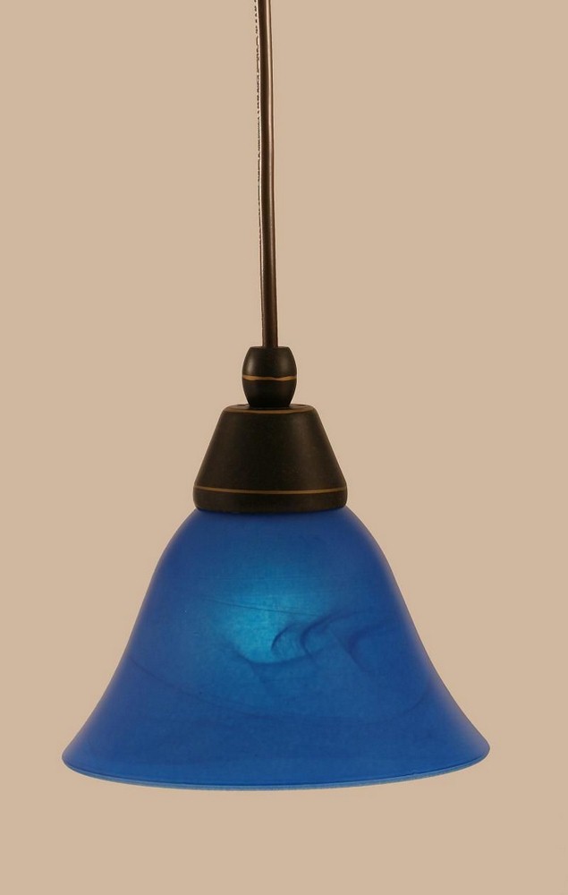 Toltec Lighting-22-DG-4155-Any - 1 Light Mini Pendant-6.25 Inches Tall and 7 Inches Wide Dark Granite Blue Italian Dark Granite Finish with Blue Italian Glass