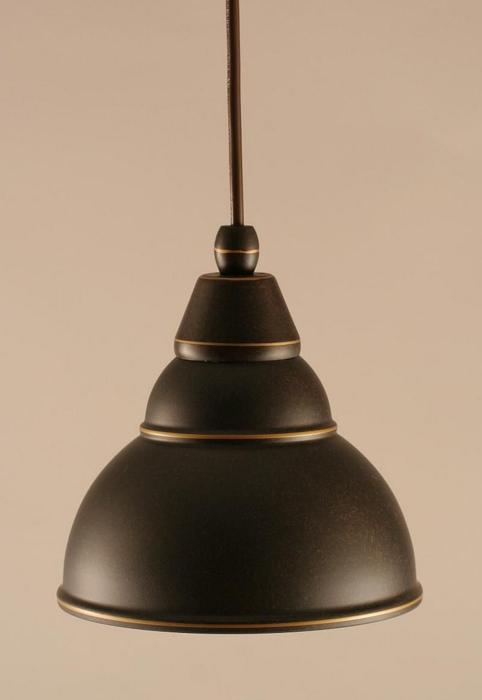 Toltec Lighting-22-DG-427-Any - 1 Light Mini Pendant-8 Inches Tall and 7 Inches Wide Dark Granite  Bronze Finish with Bronze Double Bubble Metal Shade