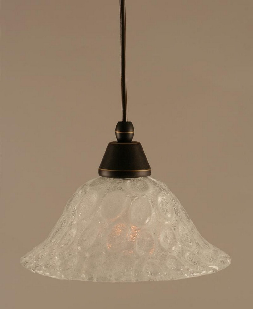 Toltec Lighting-22-DG-431-Any - 1 Light Mini Pendant-6.5 Inches Tall and 10 Inches Wide Dark Granite Italian Bubble Bronze Finish with Italian Bubble Glass