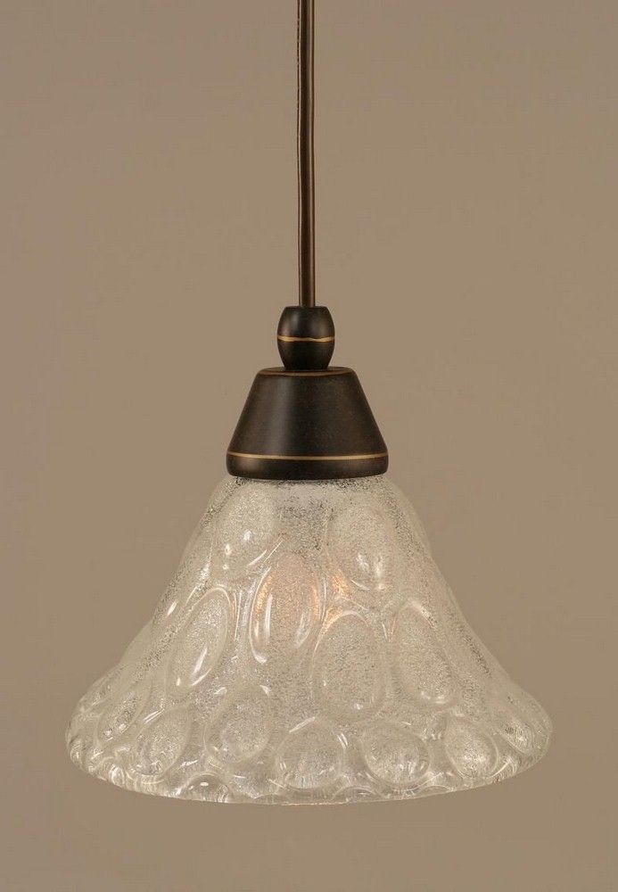 Toltec Lighting-22-DG-451-Any - 1 Light Mini Pendant-6.5 Inches Tall and 7 Inches Wide Dark Granite Italian Bubble Brushed Nickel Finish with Frosted Crystal Glass