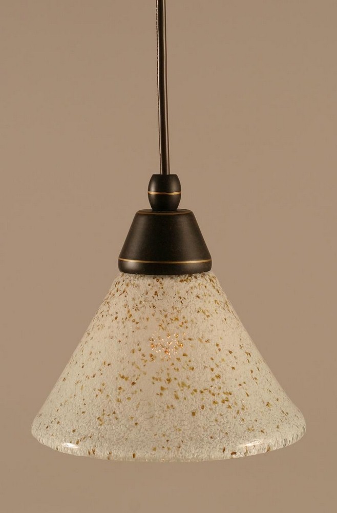 Toltec Lighting-22-DG-7145-Any - 1 Light Mini Pendant-6.75 Inches Tall and 7 Inches Wide Dark Granite Gold Ice Brushed Nickel Finish with Italian Ice Glass