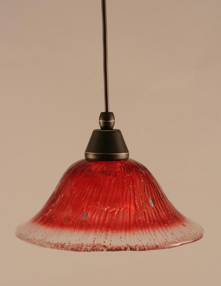 Toltec Lighting-22-DG-736-Any - 1 Light Mini Pendant-6.75 Inches Tall and 10 Inches Wide Dark Granite Raspberry Crystal Dark Granite Finish with White Marble Glass