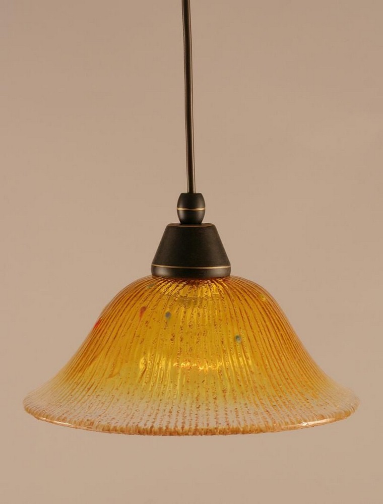 Toltec Lighting-22-DG-773-Any - 1 Light Mini Pendant-6.5 Inches Tall and 10 Inches Wide Dark Granite Gold Champagne Crystal Bronze Finish with Italian Bubble Glass