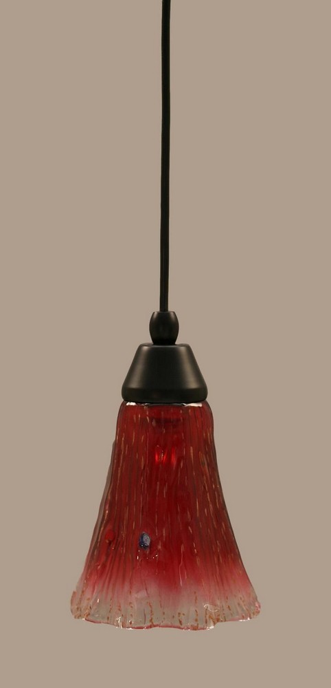 Toltec Lighting-22-MB-726-Any - 1 Light Mini Pendant-8.5 Inches Tall and 5.5 Inches Wide Matte Black Raspberry Crystal Any - 1 Light Mini Pendant-8.5 Inches Tall and 5.5 Inches Wide