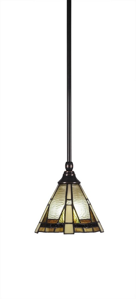 Toltec Lighting-23-BC-9345-Any - 1 Light Stem Mini Pendant With Hang Straight Swivel-7 Inches Tall and 7 Inches Wide Black Copper Zion Art Any - 1 Light Stem Mini Pendant With Hang Straight Swivel-7 I