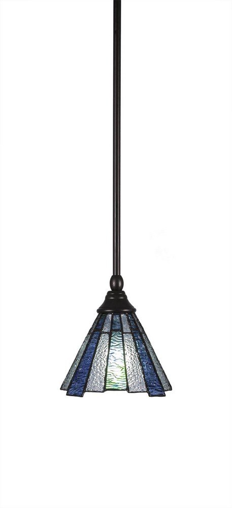 Toltec Lighting-23-BRZ-9325-Any - 1 Light Stem Mini Pendant With Hang Straight Swivel-7 Inches Tall and 7 Inches Wide Bronze Sea Ice Art Any - 1 Light Stem Mini Pendant With Hang Straight Swivel-7 Inc