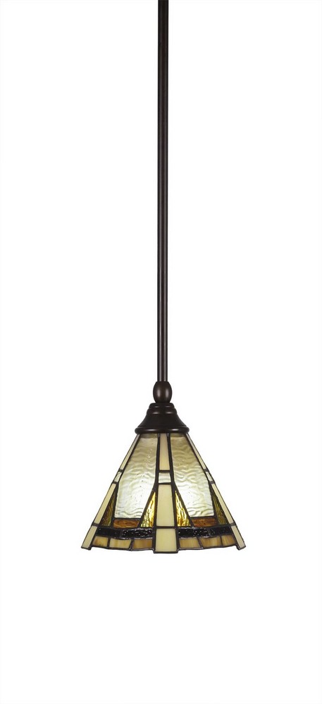 Toltec Lighting-23-BRZ-9345-Any - 1 Light Stem Mini Pendant With Hang Straight Swivel-7 Inches Tall and 7 Inches Wide Bronze Zion Art Any - 1 Light Stem Mini Pendant With Hang Straight Swivel-7 Inches