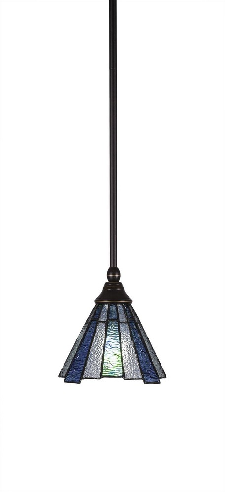 Toltec Lighting-23-DG-9325-Any - 1 Light Stem Mini Pendant With Hang Straight Swivel-7 Inches Tall and 7 Inches Wide Dark Granite Sea Ice Art Any - 1 Light Stem Mini Pendant With Hang Straight Swivel-