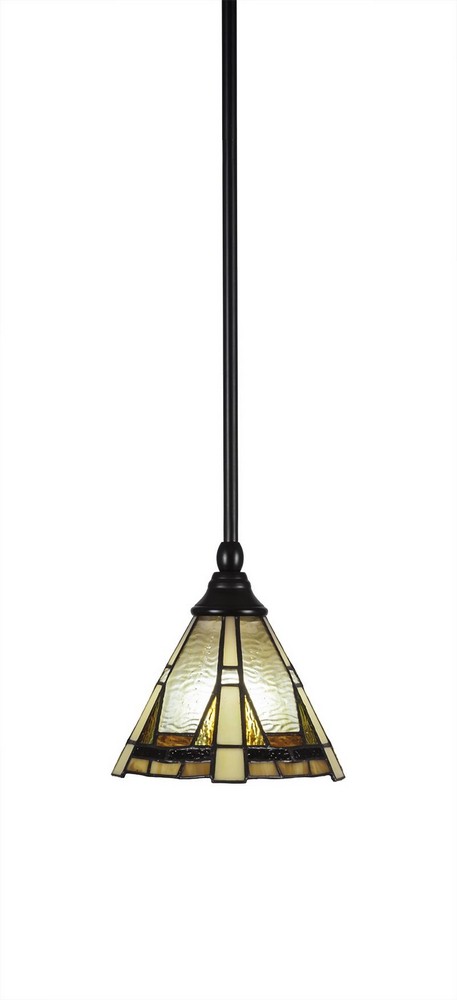 Toltec Lighting-23-MB-9345-Any - 1 Light Stem Mini Pendant With Hang Straight Swivel-7 Inches Tall and 7 Inches Wide Matte Black Zion Art Any - 1 Light Stem Mini Pendant With Hang Straight Swivel-7 In