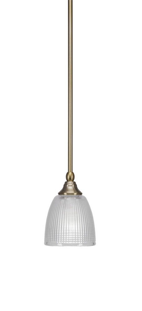 Toltec Lighting-23-NAB-500-Stem - 1 Light Stem Mini Pendant With Hang Straight Swivel-7 Inches Tall and 5 Inches Wide New Aged Brass Clear Stem - 1 Light Stem Mini Pendant With Hang Straight Swivel-7 