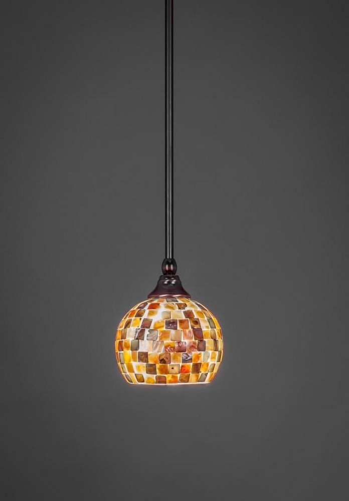 Toltec Lighting-23-BC-407-Any - 1 Light Stem Mini Pendant With Hang Straight Swivel-7.5 Inches Tall and 6 Inches Wide Black Copper  Any - 1 Light Stem Mini Pendant With Hang Straight Swivel-7.5 Inches