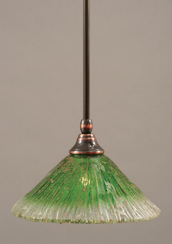 Toltec Lighting-23-BC-437-Any - 1 Light Stem Mini Pendant With Hang Straight Swivel-6.5 Inches Tall and 10 Inches Wide Black Copper Kiwi Green Crystal Any - 1 Light Stem Mini Pendant With Hang Straigh