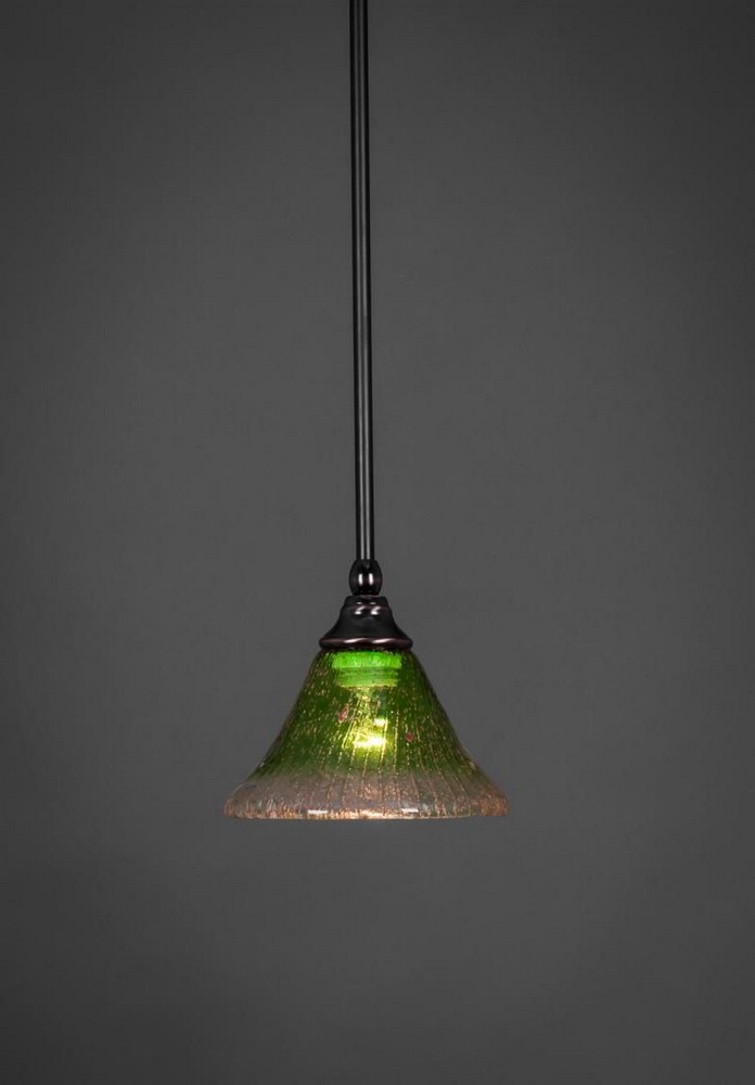 Toltec Lighting-23-BC-753-Any - 1 Light Stem Mini Pendant With Hang Straight Swivel-6.25 Inches Tall and 7 Inches Wide Black Copper Kiwi Green Crystal Any - 1 Light Stem Mini Pendant With Hang Straigh