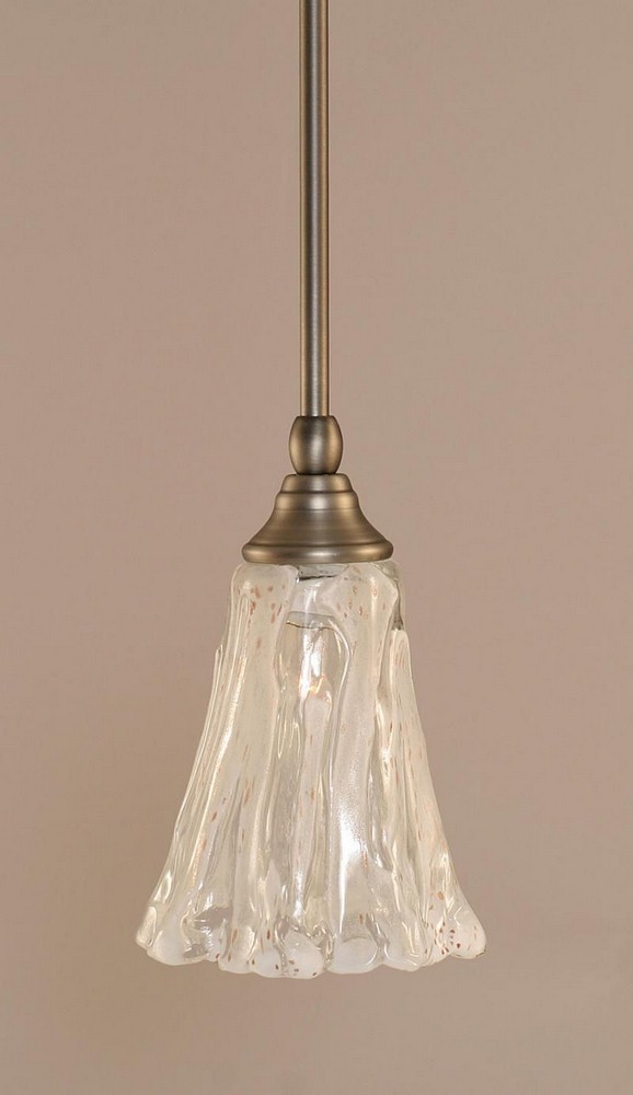 Toltec Lighting-23-BN-729-Any - 1 Light Stem Mini Pendant With Hang Straight Swivel-8.25 Inches Tall and 5.5 Inches Wide Brushed Nickel Italian Ice Any - 1 Light Stem Mini Pendant With Hang Straight S