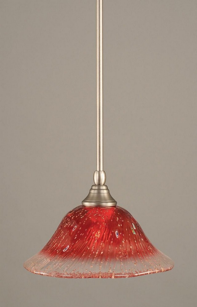 Toltec Lighting-23-BN-736-Any - 1 Light Stem Mini Pendant With Hang Straight Swivel-6.5 Inches Tall and 10 Inches Wide Brushed Nickel Raspberry Crystal Any - 1 Light Stem Mini Pendant With Hang Straig