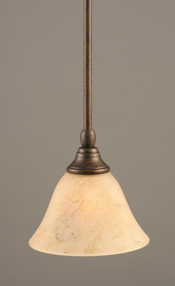 Toltec Lighting-23-BRZ-508-Any - 1 Light Stem Mini Pendant With Hang Straight Swivel-6.25 Inches Tall and 7 Inches Wide Bronze Italian Marble Any - 1 Light Stem Mini Pendant With Hang Straight Swivel-