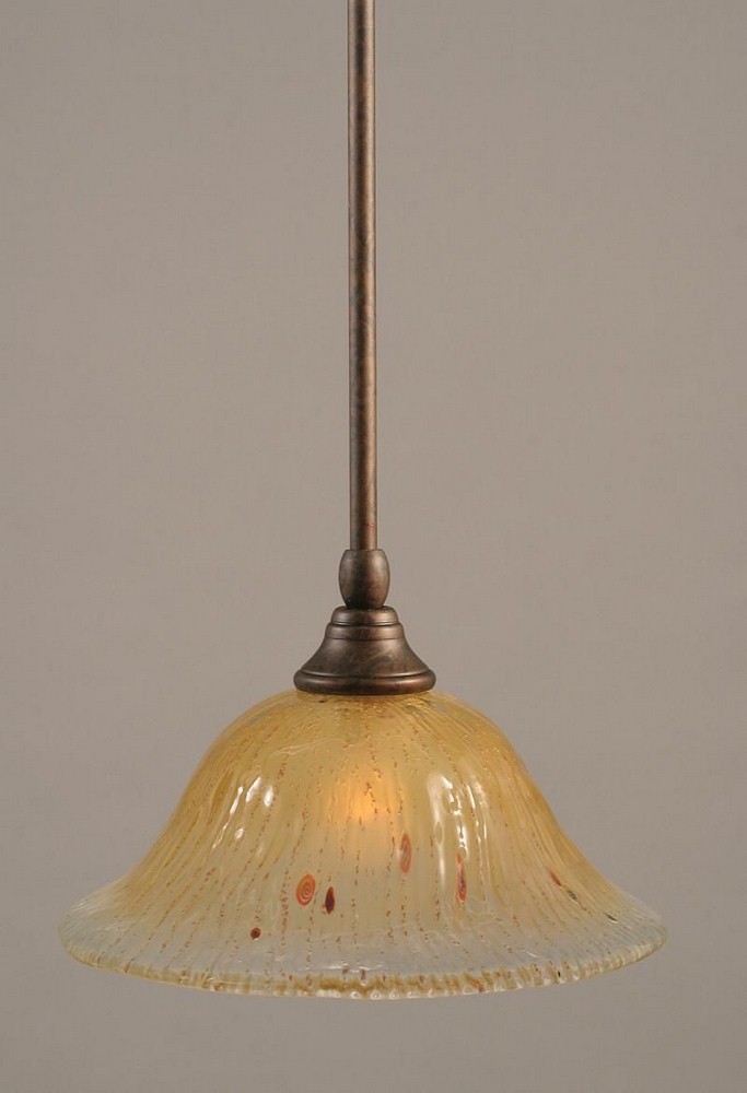 Toltec Lighting-23-BRZ-730-Any - 1 Light Stem Mini Pendant With Hang Straight Swivel-6.5 Inches Tall and 10 Inches Wide Bronze Amber Crystal Any - 1 Light Stem Mini Pendant With Hang Straight Swivel-6